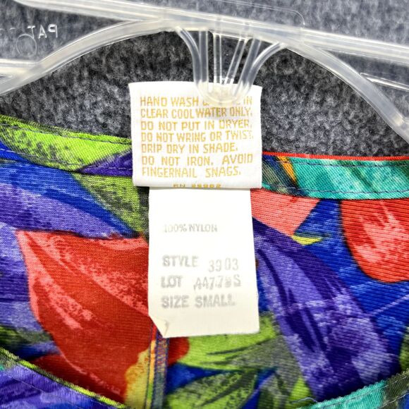 Vintage Sirena Top Plus Small Floral Blouse cover up Relaxed Tropical Hawaii Ope - Picture 13 of 16